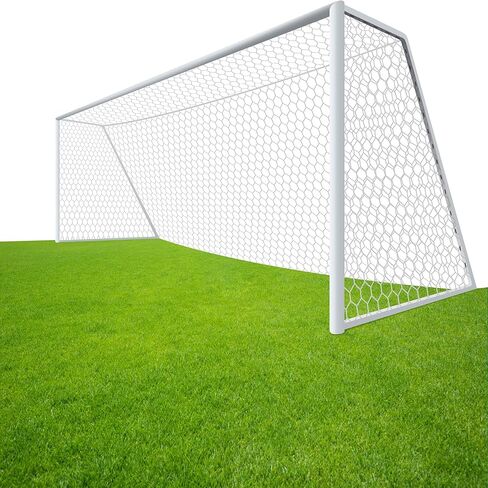 24x8FT Soccer Goal Net,Professional White Heavy Duty Replacement Outdoor,Full Size Weather Resistance for Training and Match Play(Net Only) in Kuwait