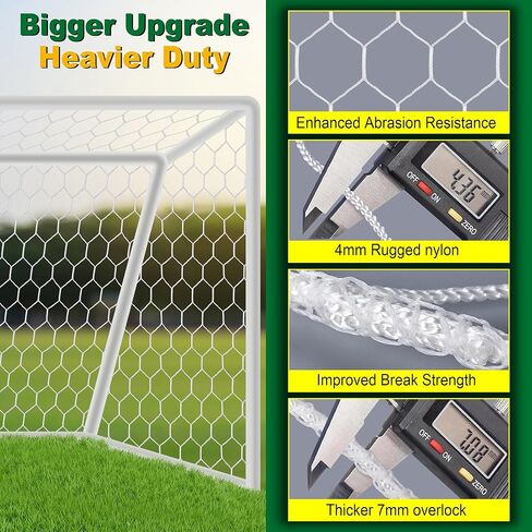 24x8FT Soccer Goal Net,Professional White Heavy Duty Replacement Outdoor,Full Size Weather Resistance for Training and Match Play(Net Only) in Kuwait