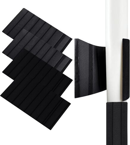 غطاء عمود الطابق السفلي، بطانة عمود المرآب - غلاف قماش مضاد للانزلاق مع خطاف قوي وحلقة لملاءمة محكمة - واقي عمود مستدير حشوة إسفنجية 10 مم - 12 × 24 بوصة (4 عبوات، تغطية 4 أقدام) in Kuwait