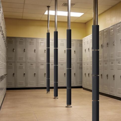 غطاء عمود الطابق السفلي، بطانة عمود المرآب - غلاف قماش مضاد للانزلاق مع خطاف قوي وحلقة لملاءمة محكمة - واقي عمود مستدير حشوة إسفنجية 10 مم - 12 × 24 بوصة (4 عبوات، تغطية 4 أقدام) in Kuwait