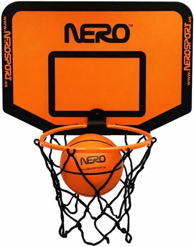 مجموعة كرة السلة الصغيرة ومجموعة الكرة الصامتة من NERO SPORT، مجموعة طوق كرة السلة المثبتة على الحائط في الأماكن المغلقة مع كرة إسفنجية هادئة، ولوحة خلفية صغيرة وأجهزة تثبيت للأطفال والمراهقين والنوم وغرفة النوم والمكتب in Kuwait