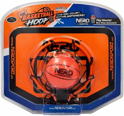 مجموعة كرة السلة الصغيرة ومجموعة الكرة الصامتة من NERO SPORT، مجموعة طوق كرة السلة المثبتة على الحائط في الأماكن المغلقة مع كرة إسفنجية هادئة، ولوحة خلفية صغيرة وأجهزة تثبيت للأطفال والمراهقين والنوم وغرفة النوم والمكتب in Kuwait