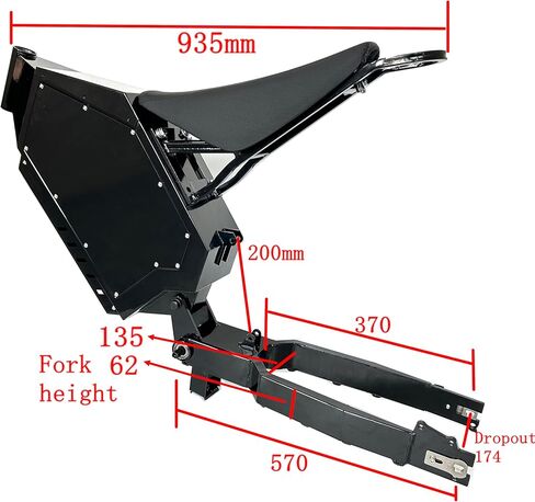 Stealth Bomber Electric Fat Bike Frame for 20x4.0' 26x4.0' Wheel E-Motorcycle 19' 21' Wheel Enduro Ebike 3000W 5000W 8000W 10000W Power Black Snow Bicycle Big Foot Frame in Kuwait