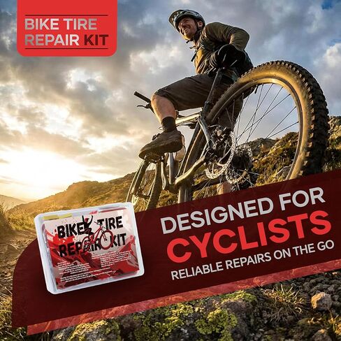 طقم إصلاح إطارات الدراجة 60 صورة، طقم تصحيح الأنبوب الداخلي للدراجة مع رقع وأذرع الإطارات، مسمار مطاطي لإصلاح الإطارات بدون أنبوب مع صندوق ومفك براغي، طقم مريح للدراجة الجبلية أو الطريق، دراجة نارية in Kuwait