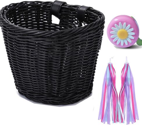 سلة الدراجة للأطفال، ملحقات الدراجة، قطعة واحدة من جرس الدراجة مع ملصقات، قطعة واحدة من السلة الأمامية لدراجة الأطفال وزوج واحد من الأشرطة الملونة لتزيين الشرابة للفتيات الصبيان in Kuwait