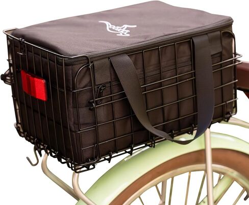 Bike Basket with Removable Insulated Cooler Bag, Foldable Weatherproof Steel Wire Rack in Kuwait