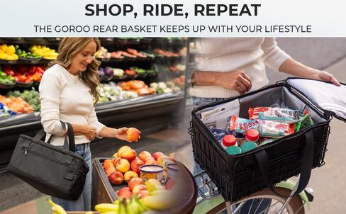 Bike Basket with Removable Insulated Cooler Bag, Foldable Weatherproof Steel Wire Rack in Saudi Arabia