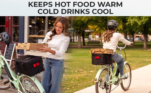 Bike Basket with Removable Insulated Cooler Bag, Foldable Weatherproof Steel Wire Rack in Saudi Arabia