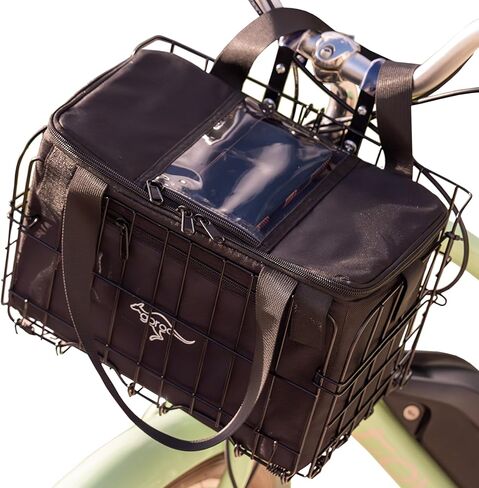 Bike Basket with Removable Insulated Cooler Bag, Foldable Weatherproof Steel Wire Rack in Saudi Arabia