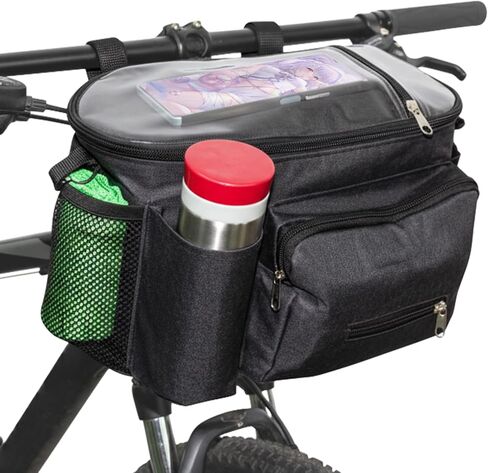 حقيبة كبيرة لمقود الدراجة، حقيبة تخزين أمامية كبيرة للدراجة، حقيبة شفافة مقاس 9 بوصات مع حزام كتف in Kuwait