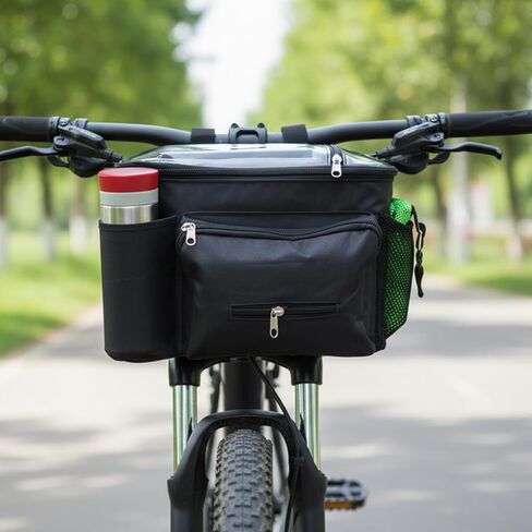 حقيبة كبيرة لمقود الدراجة، حقيبة تخزين أمامية كبيرة للدراجة، حقيبة شفافة مقاس 9 بوصات مع حزام كتف in Kuwait