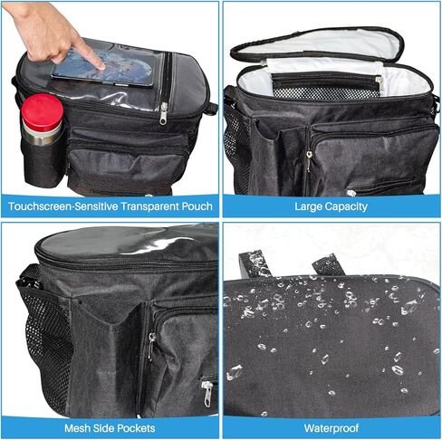 حقيبة كبيرة لمقود الدراجة، حقيبة تخزين أمامية كبيرة للدراجة، حقيبة شفافة مقاس 9 بوصات مع حزام كتف in Kuwait