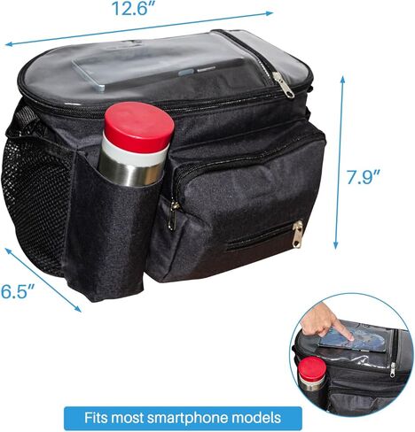 حقيبة كبيرة لمقود الدراجة، حقيبة تخزين أمامية كبيرة للدراجة، حقيبة شفافة مقاس 9 بوصات مع حزام كتف in Kuwait