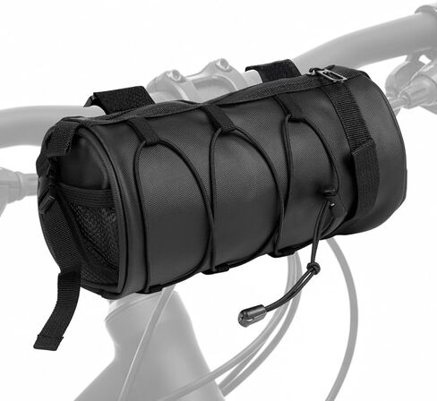 Bike Handlebar Bag, 2.5L Black Waterproof Bicycle Frame Front Bag, Multiple Bike Storage Roll Bag Bicycle Accessories with Shoulder Strap for Mountain Road Bikes in Kuwait