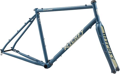 Ritchey Outback Break-Away Disc Frameset - Travel-Friendly, Heat-Treated Triple-Butted Logic II Aluminum, Carbon Adventure Fork, Flat Mount Disc Brake Compatibility, Blue, Small in Saudi Arabia