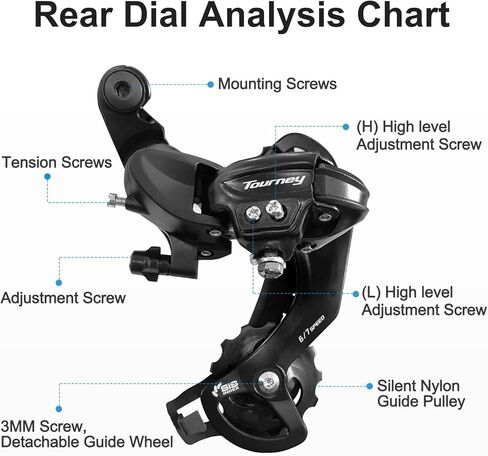 Tourney الخلفية Derailleur RD-TY300 6/7 سرعة الخلفية Derailleur مباشرة جبل للدراجات الجبلية الطريق دراجة الثلج درب الدراجة in Saudi Arabia