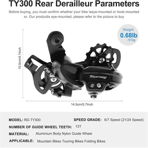 Tourney الخلفية Derailleur RD-TY300 6/7 سرعة الخلفية Derailleur مباشرة جبل للدراجات الجبلية الطريق دراجة الثلج درب الدراجة in Saudi Arabia