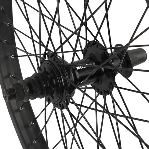 عجلة بي إم إكس 20 × 1.75 48 ساعة، عجلة أمامية وخلفية مع عجلة حرة أحادية السرعة وحافة ألومنيوم، أسود in Kuwait