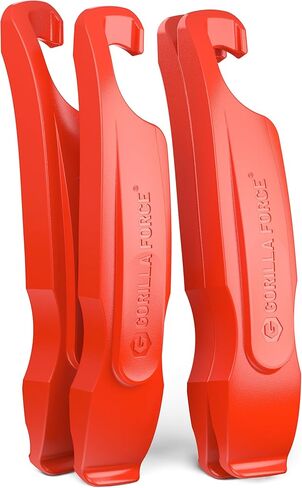 Gorilla Force Bike Tire Levers Set, Easy-to-Use Bicycle Tire Levers Tool Set for Removal, Changing, and Repair – Strong No-Scratch Plastic for Road, MTB, and Mountain Kits (Lava Red) in Kuwait