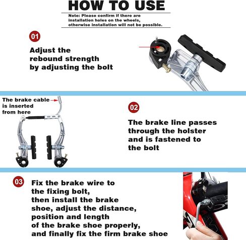 V Bike Brakes,Complete Universal Bicycle Brakes,Include V Brakes,Bike Brake Cable,Bike Brake Levers-Tool Wrenches,for Most Mountain Bikes and Road Bikes in Kuwait