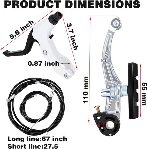 V Bike Brakes,Complete Universal Bicycle Brakes,Include V Brakes,Bike Brake Cable,Bike Brake Levers-Tool Wrenches,for Most Mountain Bikes and Road Bikes in Saudi Arabia