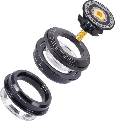 SYCOOVEN Mountain Bike 4444S Headset 44mm 1-1/8" Bike Headset Spacer, Aluminium Alloy Bicycle Headset Kit, Bearing Semi Integrated Straight Tube Fork Internal (Black) in Kuwait