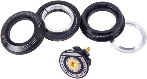 SYCOOVEN Mountain Bike 4444S Headset 44mm 1-1/8" Bike Headset Spacer, Aluminium Alloy Bicycle Headset Kit, Bearing Semi Integrated Straight Tube Fork Internal (Black) in Kuwait