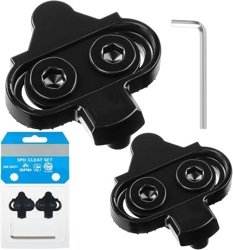 SPD Cleat/Bike Cleats - Compatible with Shimano SPD SM-SH51 & Look X-Track Pedals - for Indoor Cycling, Spinning & Mountain Biking Shoes - Easy Release, High Stability, Includes Allen Wrench in Saudi Arabia