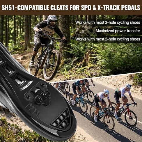 SPD Cleat/Bike Cleats - Compatible with Shimano SPD SM-SH51 & Look X-Track Pedals - for Indoor Cycling, Spinning & Mountain Biking Shoes - Easy Release, High Stability, Includes Allen Wrench in Saudi Arabia