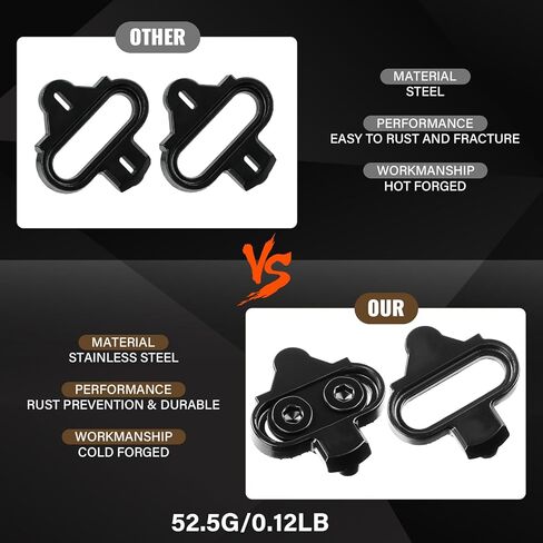 SPD Cleat/Bike Cleats - Compatible with Shimano SPD SM-SH51 & Look X-Track Pedals - for Indoor Cycling, Spinning & Mountain Biking Shoes - Easy Release, High Stability, Includes Allen Wrench in Saudi Arabia