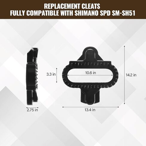 SPD Cleat/Bike Cleats - Compatible with Shimano SPD SM-SH51 & Look X-Track Pedals - for Indoor Cycling, Spinning & Mountain Biking Shoes - Easy Release, High Stability, Includes Allen Wrench in Saudi Arabia