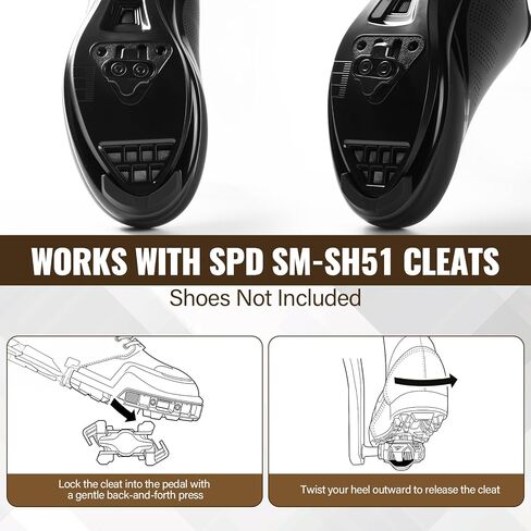 SPD Cleat/Bike Cleats - Compatible with Shimano SPD SM-SH51 & Look X-Track Pedals - for Indoor Cycling, Spinning & Mountain Biking Shoes - Easy Release, High Stability, Includes Allen Wrench in Saudi Arabia