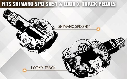 SPD Cleat/Bike Cleats - Compatible with Shimano SPD SM-SH51 & Look X-Track Pedals - for Indoor Cycling, Spinning & Mountain Biking Shoes - Easy Release, High Stability, Includes Allen Wrench in Saudi Arabia