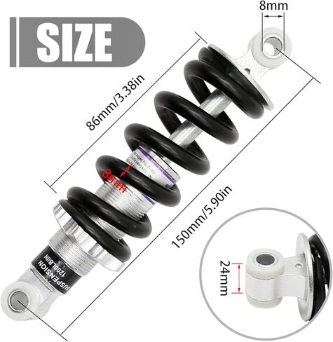Anxingo 150MM/1200LB Rear Shock Absorber, Rear Shock Suspension Spring for Gas Scooter, Electric Bike, Mini Pocket Bike, Dirt Bike, ATV in Saudi Arabia