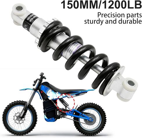 Anxingo 150MM/1200LB Rear Shock Absorber, Rear Shock Suspension Spring for Gas Scooter, Electric Bike, Mini Pocket Bike, Dirt Bike, ATV in Saudi Arabia