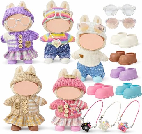 Clothes for Doll, 6 Pack Doll Outfits for 17cm Doll, Perfect for Play and Display, Accessories for Doll Collectors (No Dolls) in Kuwait