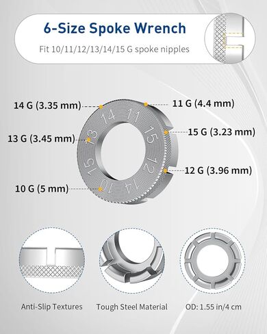 Pawfly Bike Spoke Tool Kit, Bike Spoke Wrenches with 2 Bicycle Tire Levers, Bicycle Rim Truing Tool Set, Bicycle Spoke Wrench Tools, Bike Rim Correct Kit, 4-Piece Bike Repair Tool Kit in Kuwait