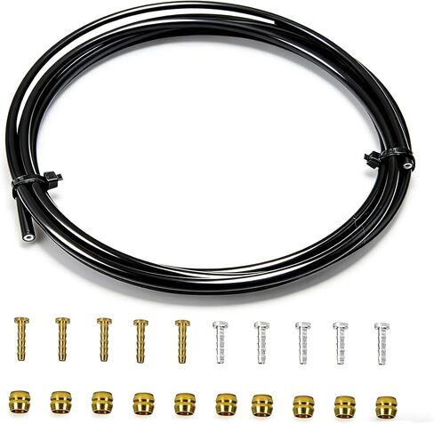 Bike Hydraulic Brake Hose Kit, 2500mm Bike Brake Oil Tube ID.2mm x OD.5mm with BH59 BH90 Brass Ferrules and Barbs Compatible with Shimano BH59 BH90 Avid Sram System in Saudi Arabia