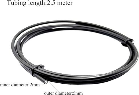 Bike Hydraulic Brake Hose Kit, 2500mm Bike Brake Oil Tube ID.2mm x OD.5mm with BH59 BH90 Brass Ferrules and Barbs Compatible with Shimano BH59 BH90 Avid Sram System in Saudi Arabia