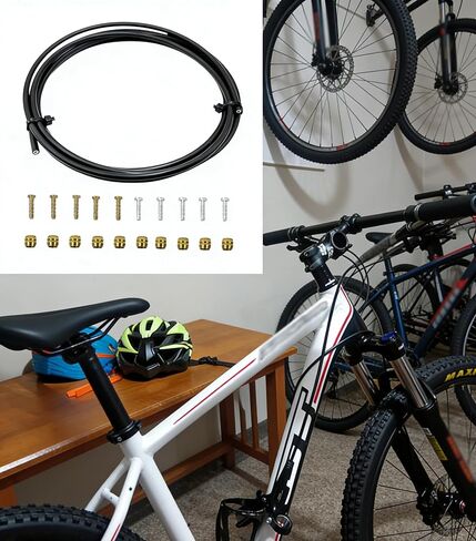 Bike Hydraulic Brake Hose Kit, 2500mm Bike Brake Oil Tube ID.2mm x OD.5mm with BH59 BH90 Brass Ferrules and Barbs Compatible with Shimano BH59 BH90 Avid Sram System in Saudi Arabia