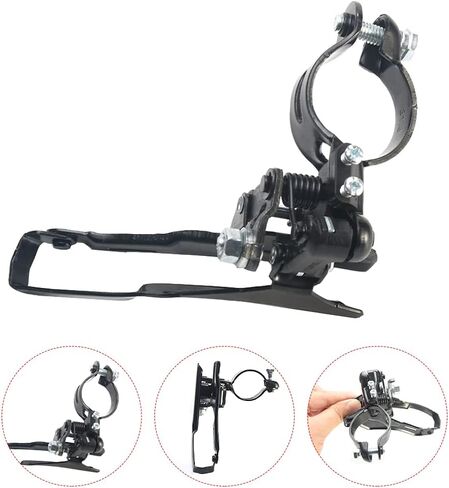 SYCOOVEN Bike Front Derailleur, Universal Bicycle Derailleur, Steel Speed Changer TZ 30 Replacement, Speed Front Dialer for BMX/Cruisers/Electric/Folding/Hybrid/Mountain Bikes (Pull Up) in Kuwait