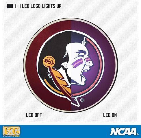 شاحن لاسلكي بجامعة ولاية فلوريدا مع شعار سيمينول مضيء وبنك طاقة مدمج للشحن السلكي واللاسلكي. شاحن هاتف لاسلكي محمول 100% in Kuwait