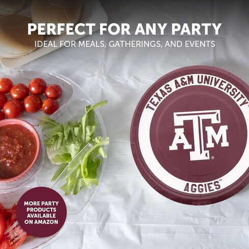 أطباق ورقية لجامعة Desert Cactus Texas A&M من TAMU Aggies عدد 20 أطباق مستديرة مقاس 9 بوصة للبوابات الخلفية والحفلات والتخرج والمناسبات (التصميم A) in Saudi Arabia