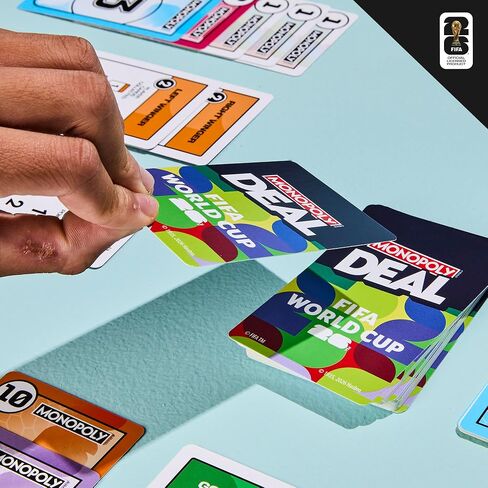 Monopoly Deal FIFA World Cup 2026 Edition Game – Officially Licensed FIFA World Cup Soccer Card Game for Kids – Ages 8+ – 2 to 5 Players – 15 Mins. in Saudi Arabia