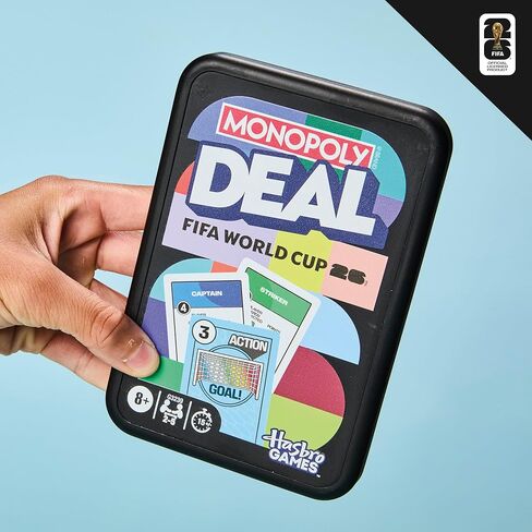 Monopoly Deal FIFA World Cup 2026 Edition Game – Officially Licensed FIFA World Cup Soccer Card Game for Kids – Ages 8+ – 2 to 5 Players – 15 Mins. in Saudi Arabia