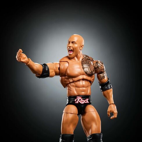 Mattel WWE Ultimate Edition Action Figure & Accessories Set, The Rock Final Boss 6-inch Collectible with Swappable Heads & Hands, 30 Articulation Points in Saudi Arabia
