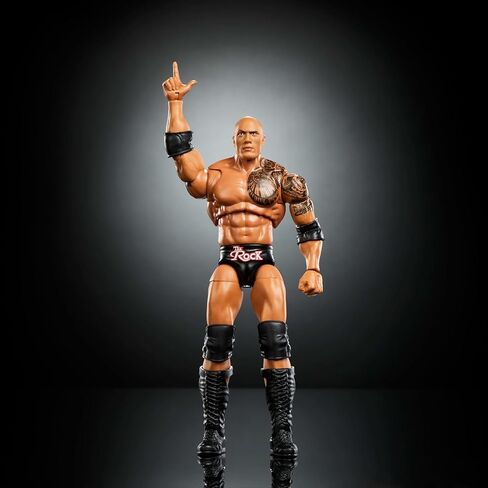 Mattel WWE Ultimate Edition Action Figure & Accessories Set, The Rock Final Boss 6-inch Collectible with Swappable Heads & Hands, 30 Articulation Points in Saudi Arabia