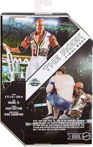 Mattel WWE Ultimate Edition Action Figure & Accessories Set, The Rock Final Boss 6-inch Collectible with Swappable Heads & Hands, 30 Articulation Points in Saudi Arabia
