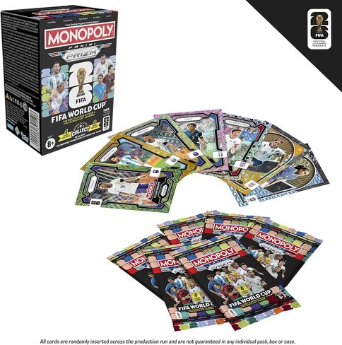 Monopoly Panini Prizm: FIFA World Cup Trading Cards Booster Box | Current Stars and FIFA World Cup Legends | Gifts for Soccer Fans in Saudi Arabia