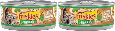 Purina Friskies Indoor Gravy Wet Cat Food, Indoor Chunky Chicken & Turkey Casserole In Gravy - 5.5 oz. Can in Saudi Arabia